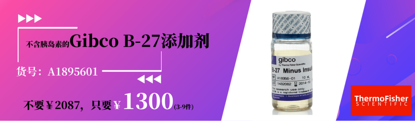 不含胰岛素的Gibco B-27添加剂促销图